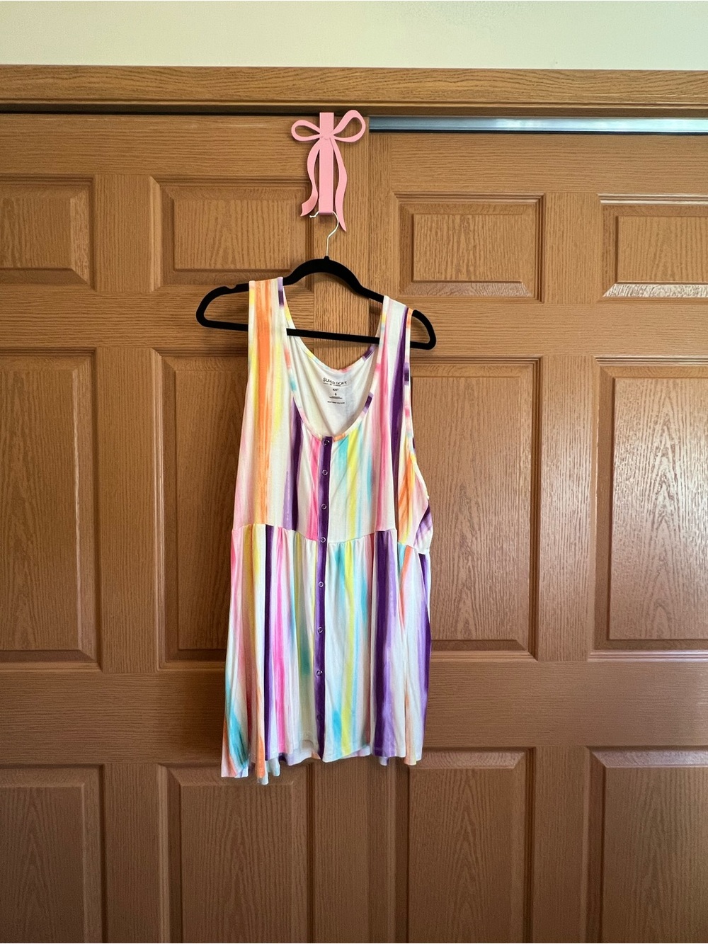 torrid Rainbow Striped Button-Front Sleeveless Tank